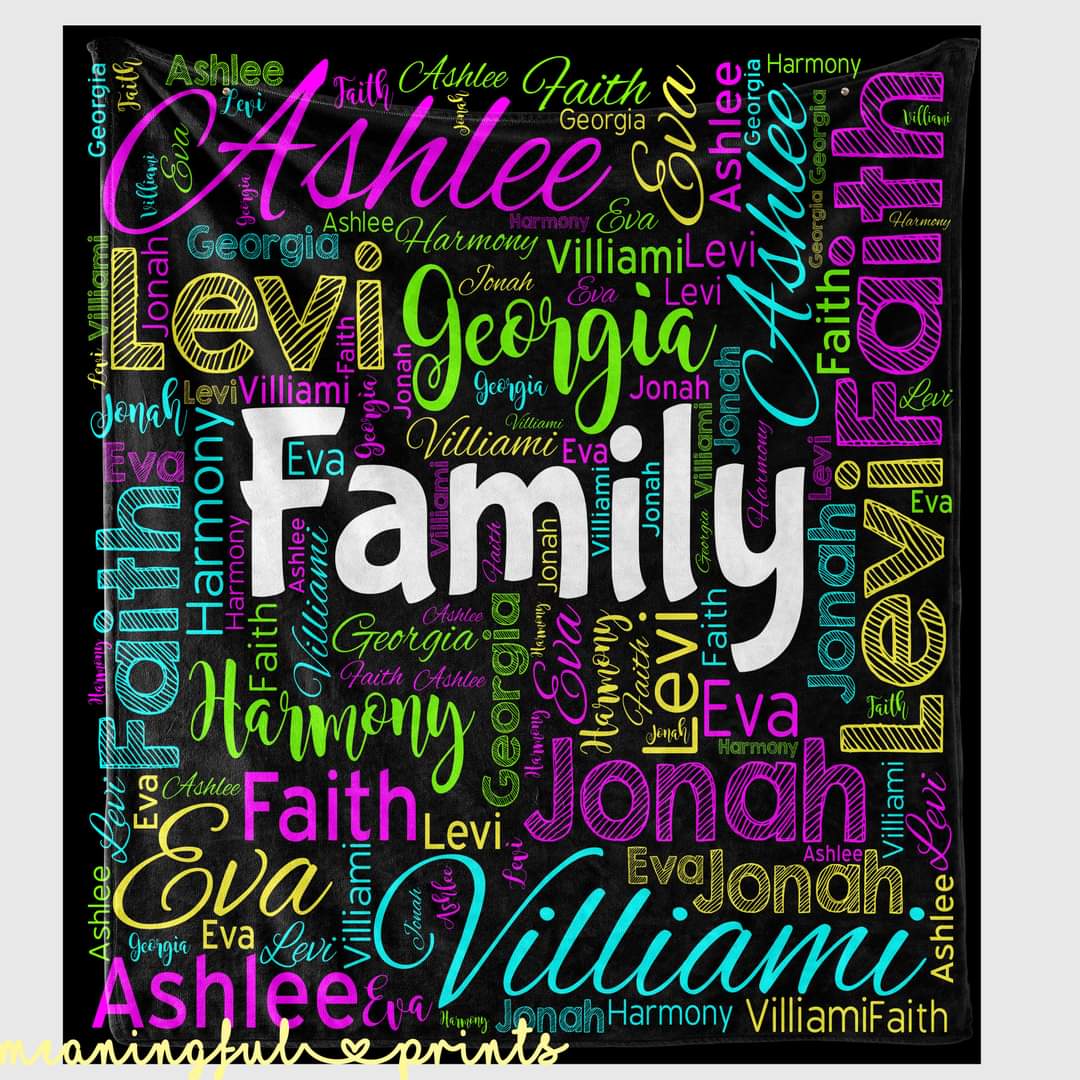 Family Custom Name Blanket
