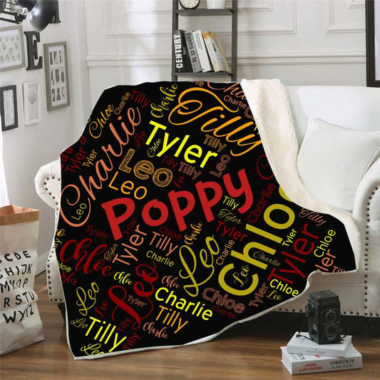 Grandparents Custom Name Blanket