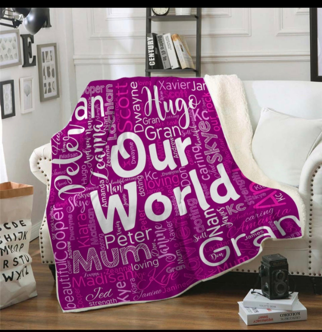 Parents Custom Name Blanket