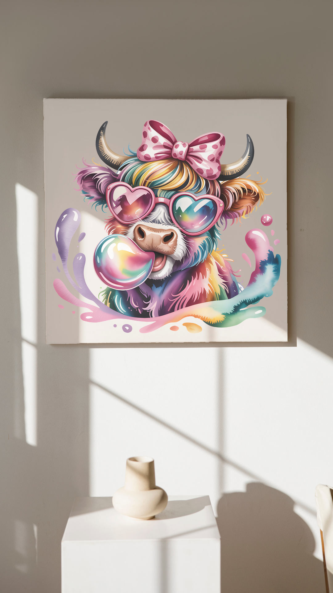 Rainbow Highland Cow Glow