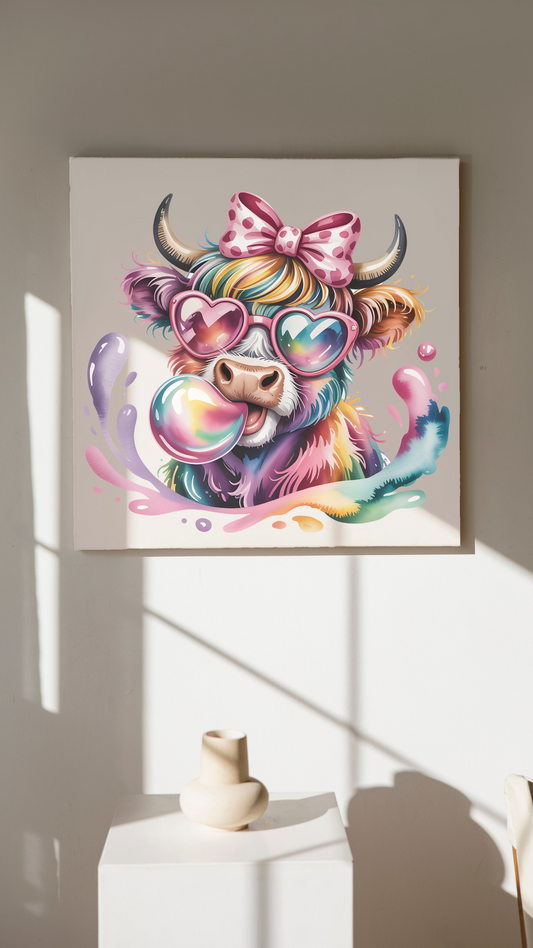 Rainbow Highland Cow Glow